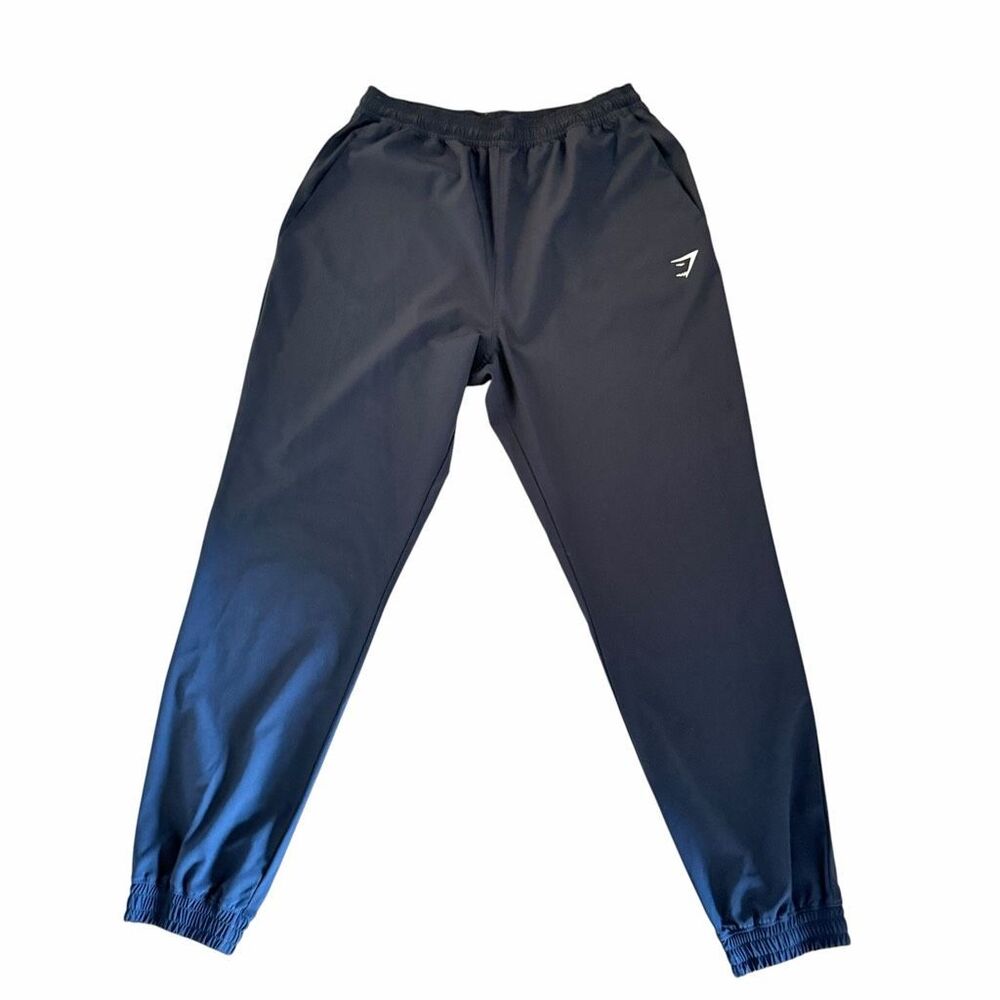 Gymshark Track Pants Black Straight Leg Gym Athletic Track Sweatpants Sz L #2628